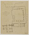 216409 Plattegrond van de kruisgang van de Domkerk en het Leesmuseum met aangrenzende gebouwen te Utrecht.